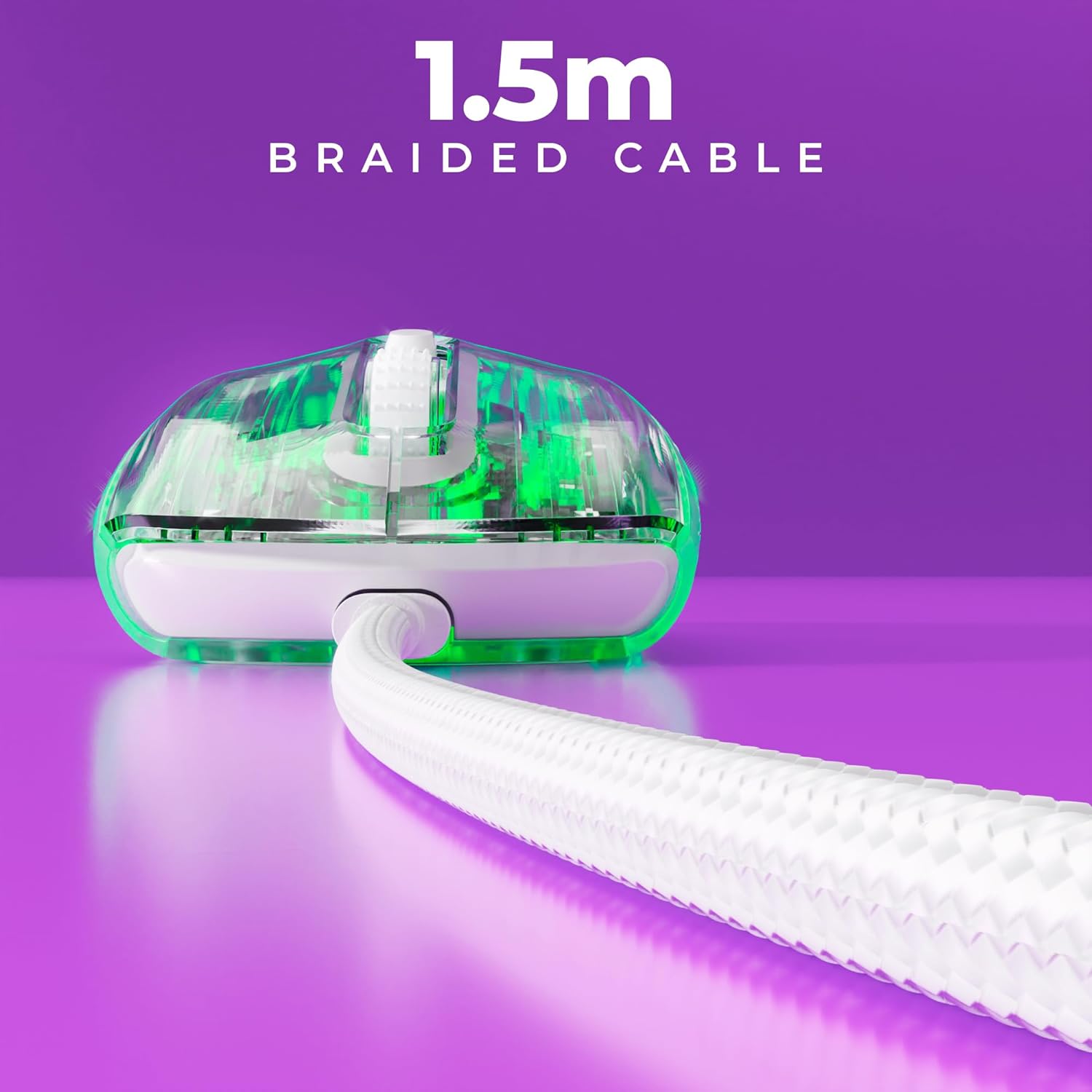 Zebronics Krystal Transparent Premimum Gaming Mouse with Upto 7200 DPI/ 7 Buttons/ Braided Cable/ High Resolution Sensor/ Windows Software with RGB LED Light Modes - Image 5