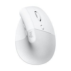Logitech Lift Vertical Ergonomic Mouse - Wireless Logi Bolt USB Receiver, Bluetooth, Quiet clicks, 4 Buttons, Compatible with Windows/ macOS/ iPadOS, Laptop, PC - Pale Grey