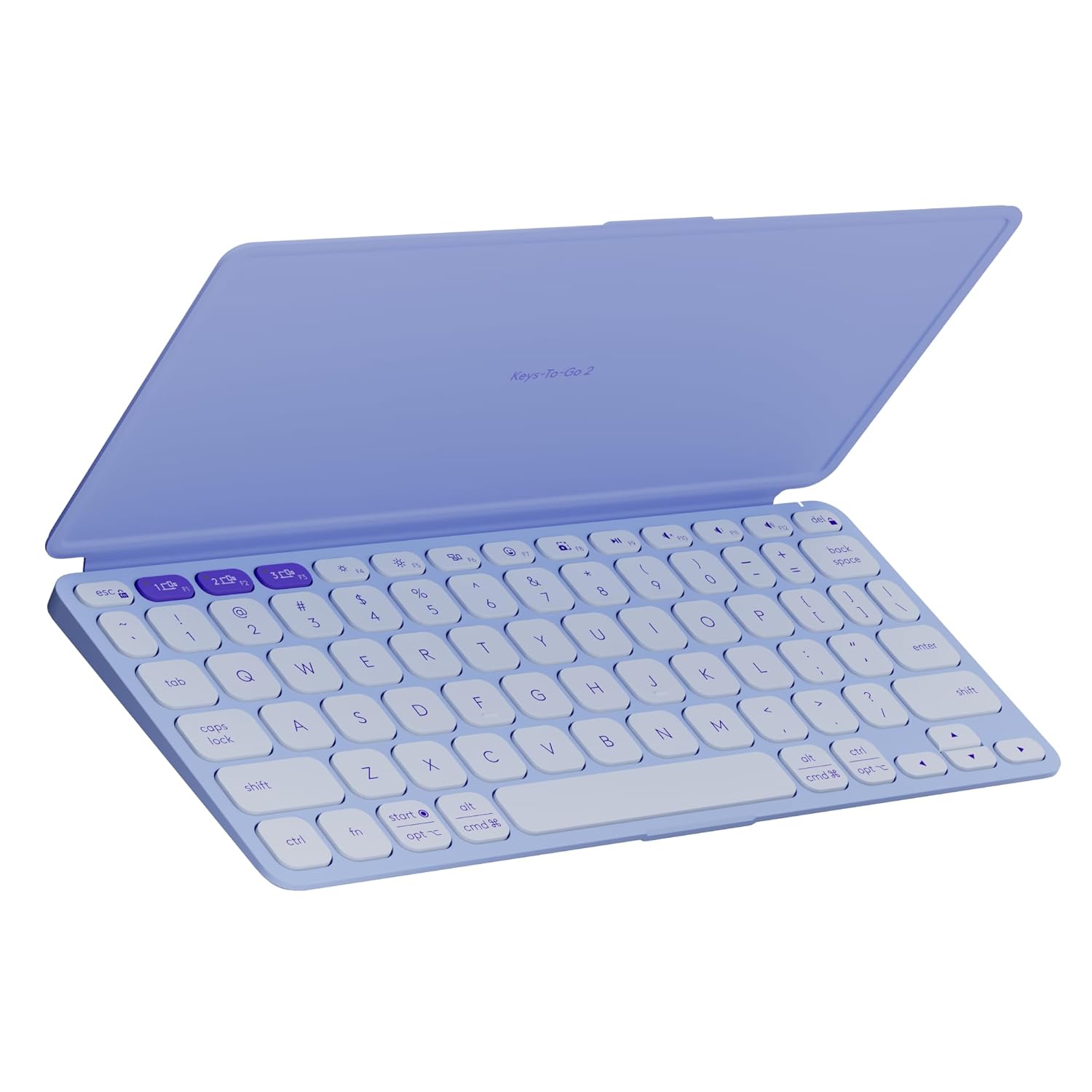 Logitech Keys-to-Go 2 Portable Bluetooth Keyboard for Tablet with Built-in Cover, Slim and Compact Wireless Keyboard for Windows, Android, Linux, iPad, iPhone, Mac, Apple TV (Lilac)