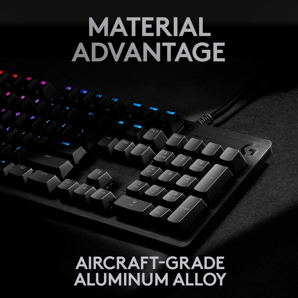 Logitech G 512 RGB Backlit Mechanical Wired Gaming Keyboard with GX Blue Clicky Key Switches (Carbon) - Image 3