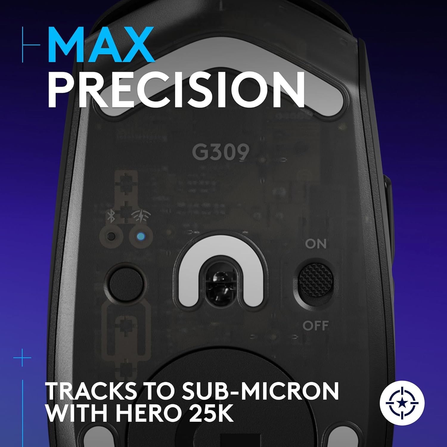 Logitech G309 Lightspeed Wireless Gaming Mouse, Lightweight, LIGHTFORCE Hybrid Switches, Hero 25K Sensor, 300+ Hour Battery Life with AA Battery, 6 Programmable Buttons, PC and Mac - Black - Image 4