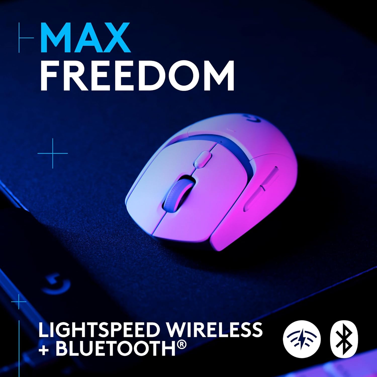 Logitech G309 Lightspeed Wireless Gaming Mouse, Lightweight, LIGHTFORCE Hybrid Switches, Hero 25K Sensor, 300+ Hour Battery Life with AA Battery, 6 Programmable Buttons, PC and Mac - White - Image 3