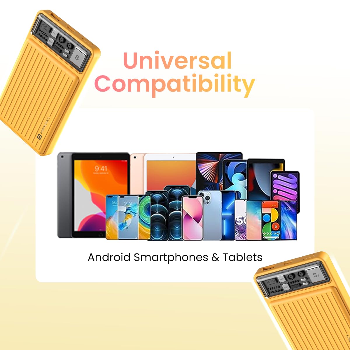 Portronics Luxcell Mini 10K Advanced 10000 mAh/ Smallest Power Bank with 22.5W Max Output/ LED Indicator/ Mach USB-A Output/ Type C PD Output/ Type C Input/ Wake Up Button (Yellow) - POR 1995 - Image 5