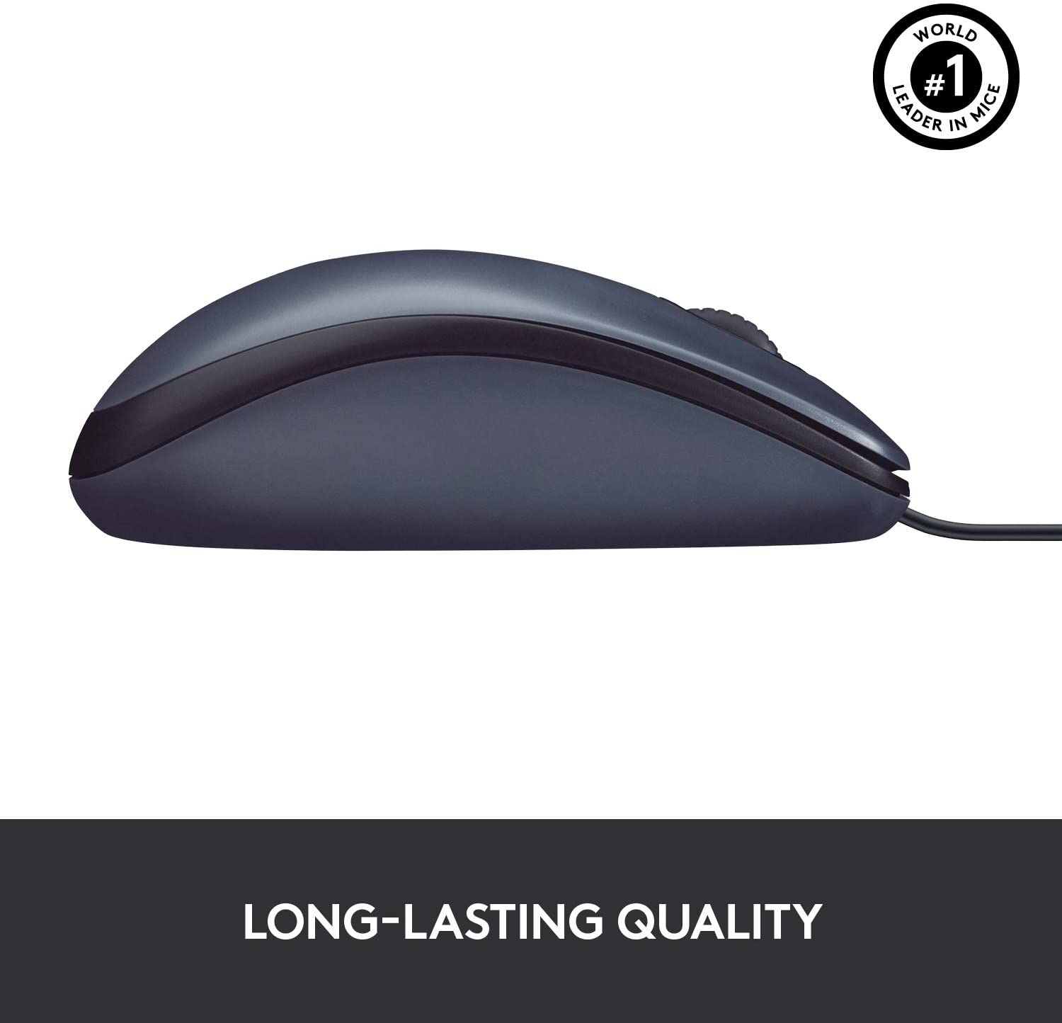Logitech M100R Wired USB Mouse (Black) - Image 4