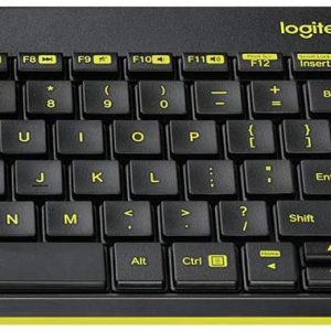 Logitech MK240 Nano Wireless Keyboard And Mouse Combo - 12 Function Keys, 2.4GHz Wireless, 1000DPI, Spill-Resistant Design - Black