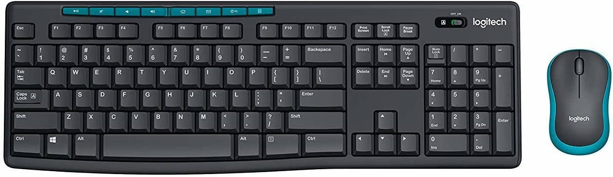 Logitech MK275 USB Wireless Keyboard and Mouse Combo for Windows/ 2.4 GHz Wireless/ Compact Wireless Mouse/ 8 Multimedia & Shortcut Keys/ 2-Year Battery Life/ for PC/Laptop - Black