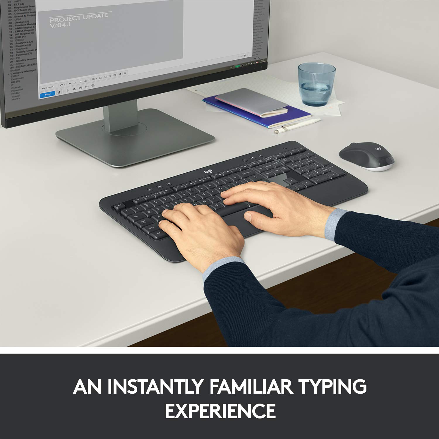 Logitech MK540 Advanced Wireless Keyboard And Mouse Combo for Windows/ 2.4 GHz Unifying USB-Receiver/ Multimedia Hotkeys/ 3-Year Battery Life - for PC, Laptop - Black - Image 3