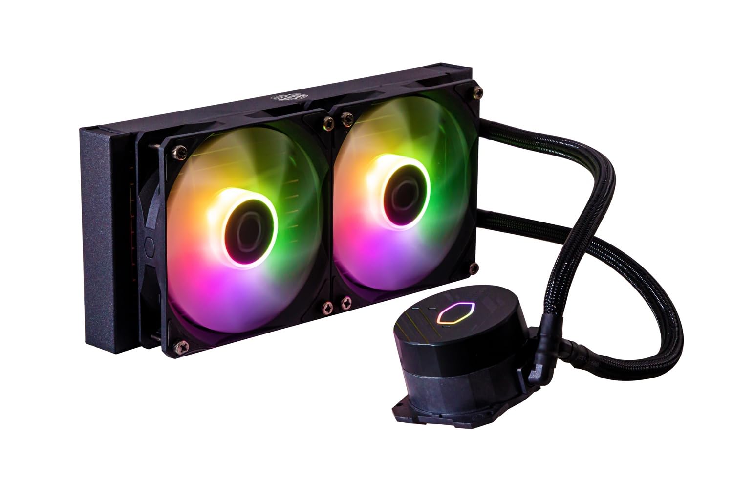 Cooler Master ML240L Core ARGB CPU Liquid Cooler - Black (Supports Intel & AMD Processors - LGA1700, LGA1200, LGA1151, AM5, AM4 | Gen S Dual Chamber Pump | 240mm AIO | New Pressure Optimised Fans)