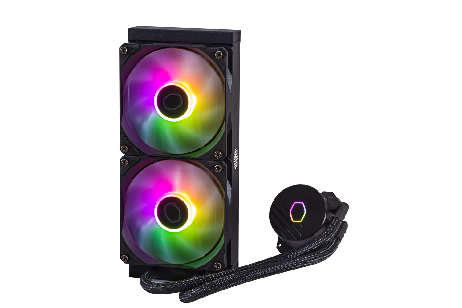 Cooler Master ML240L Core ARGB CPU Liquid Cooler - Black (Supports Intel & AMD Processors - LGA1700, LGA1200, LGA1151, AM5, AM4 | Gen S Dual Chamber Pump | 240mm AIO | New Pressure Optimised Fans) - Image 2