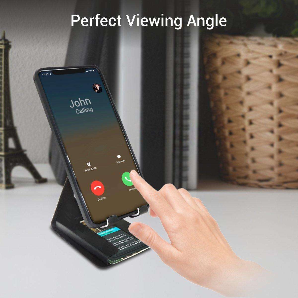 Portronics Modesk Plus Universal Mobile Phone Stand with Card Holder (Black) - POR-1196 - Image 5