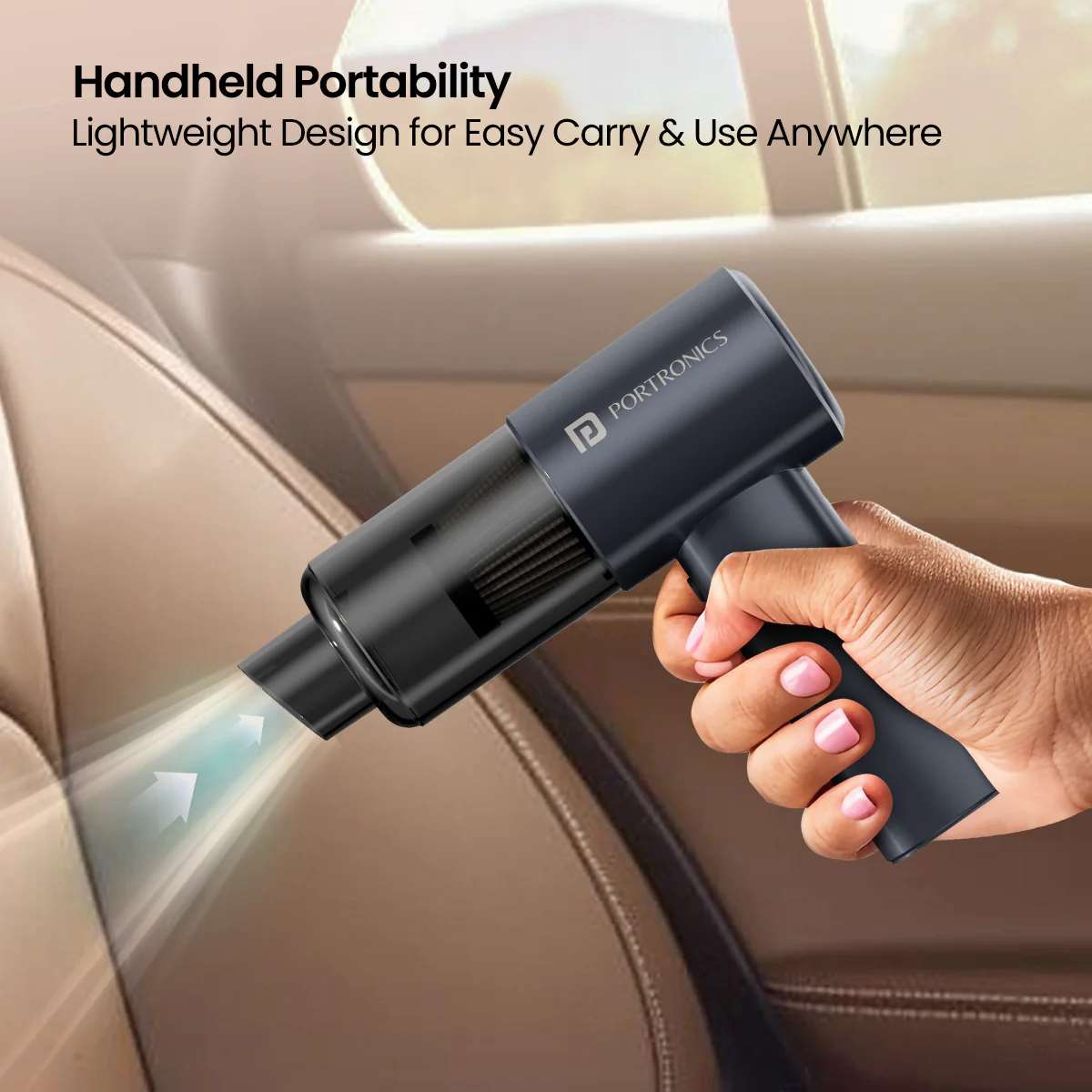 Mopcop Pro Rechargeable Handheld Vacuum Cleaner - 10 kPa Suction, Multiple Nozzles, Dual Functionality, For Dry Vacuuming, Single-Hand Design, Advanced Brushless DC Motor (Black) - Image 3