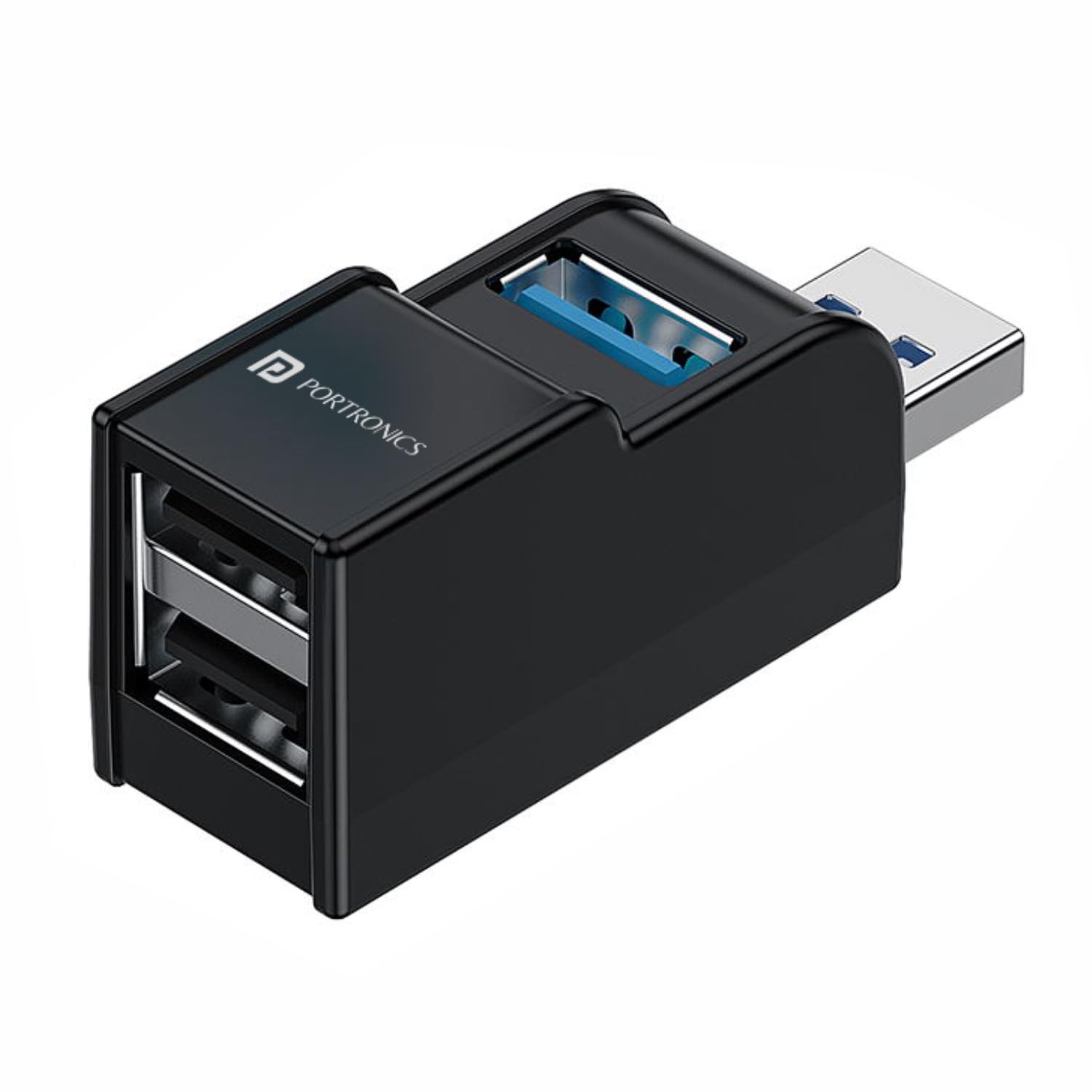 Portronics Mport 3A USB Hub (3-in-1), Multiport Adapter with USB 3.0 & 2-Port USB 2.0, Upto 5 Gbps High Data Transfer Speed for PC, Laptop and Mac