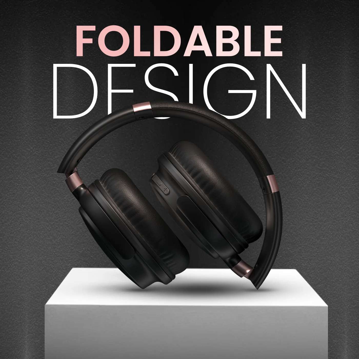 Portronics Muffs M3 Over Ear Headphones With ANC Enabled, 40Hrs Playtime, In-Built Mic Bluetooth & Wired Headset - Black - Image 3