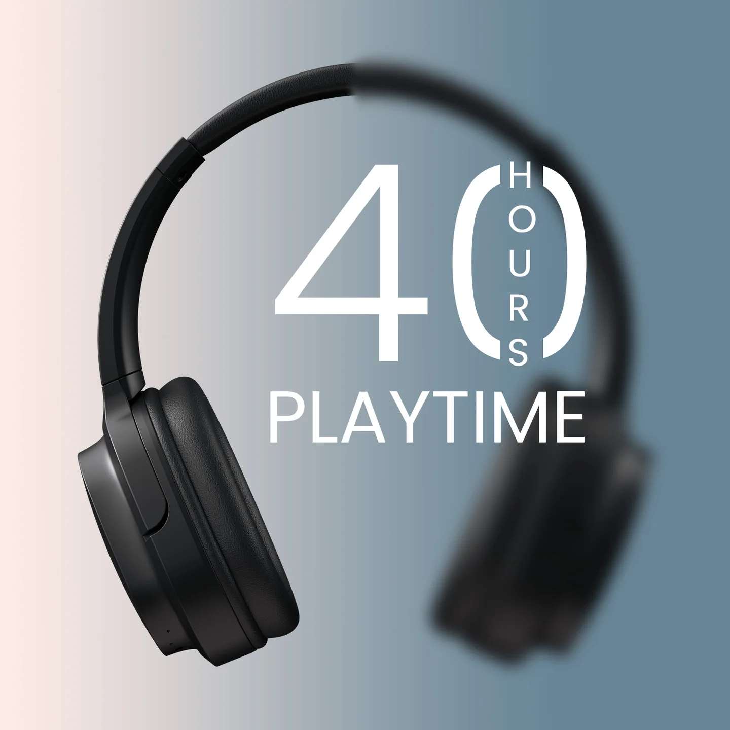 Portronics Muffs M4 Bluetooth Headphones | 40mm Dynamic Driver | Powerful Bass |In Built Mic | Type C Fast Charging - Black - Image 2