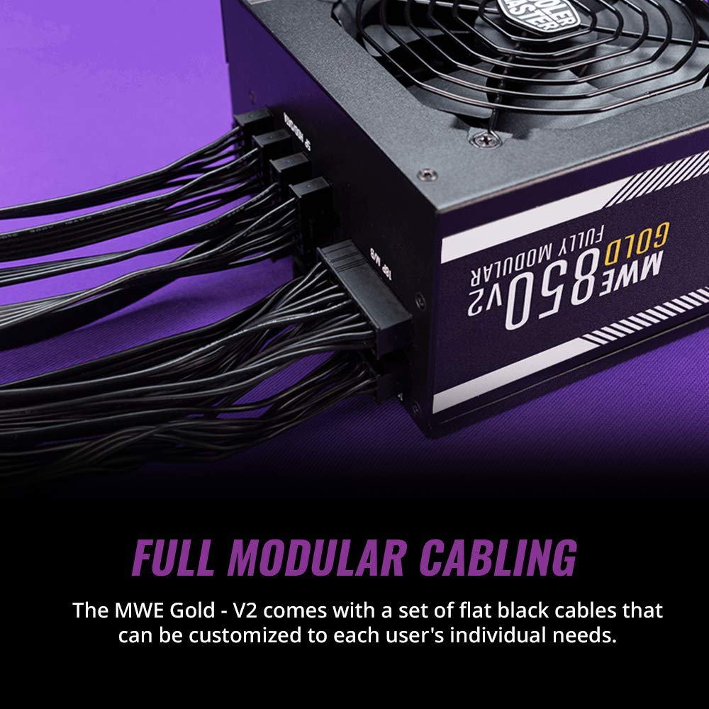 Cooler Master MWE 850 Gold V2 Power Supply - 80 Plus Gold Certified | Fully Modular | 120mm HDB Fan | DC-to-DC Circuit Design | 2 EPS Connectors | 850 Watt - Image 5