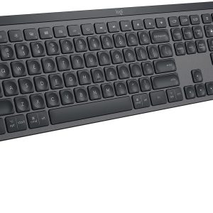 Logitech MX Keys Advanced Wireless Illuminated Keyboard - Tactile Responsive Typing, Backlighting, Bluetooth, USB-C, Apple macOS, Microsoft Windows, Linux, iOS, Android, Metal Build - Graphite