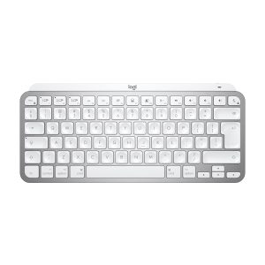 Logitech MX Keys Mini for Mac Minimalist Wireless Illuminated Keyboard - Compact, Bluetooth, Backlit Keys, USB-C, Tactile Typing, Compatible with Apple macOS, iPad OS, Metal Build - Pale Grey