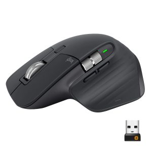 Logitech MX Master 3 Wireless Mouse - Ultrafast Scrolling, Use on Any Surface, Ergonomic, 4000 Dpi, USB-C, Bluetooth/USB, Apple Mac iPad OS, Microsoft PC Windows Linux
