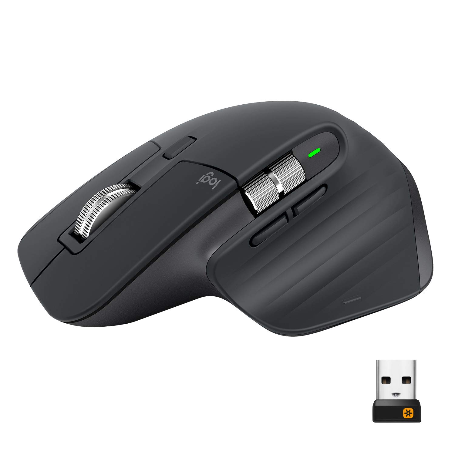 Logitech MX Master 3 Wireless Mouse - Ultrafast Scrolling, Use on Any Surface, Ergonomic, 4000 Dpi, USB-C, Bluetooth/USB, Apple Mac iPad OS, Microsoft PC Windows Linux