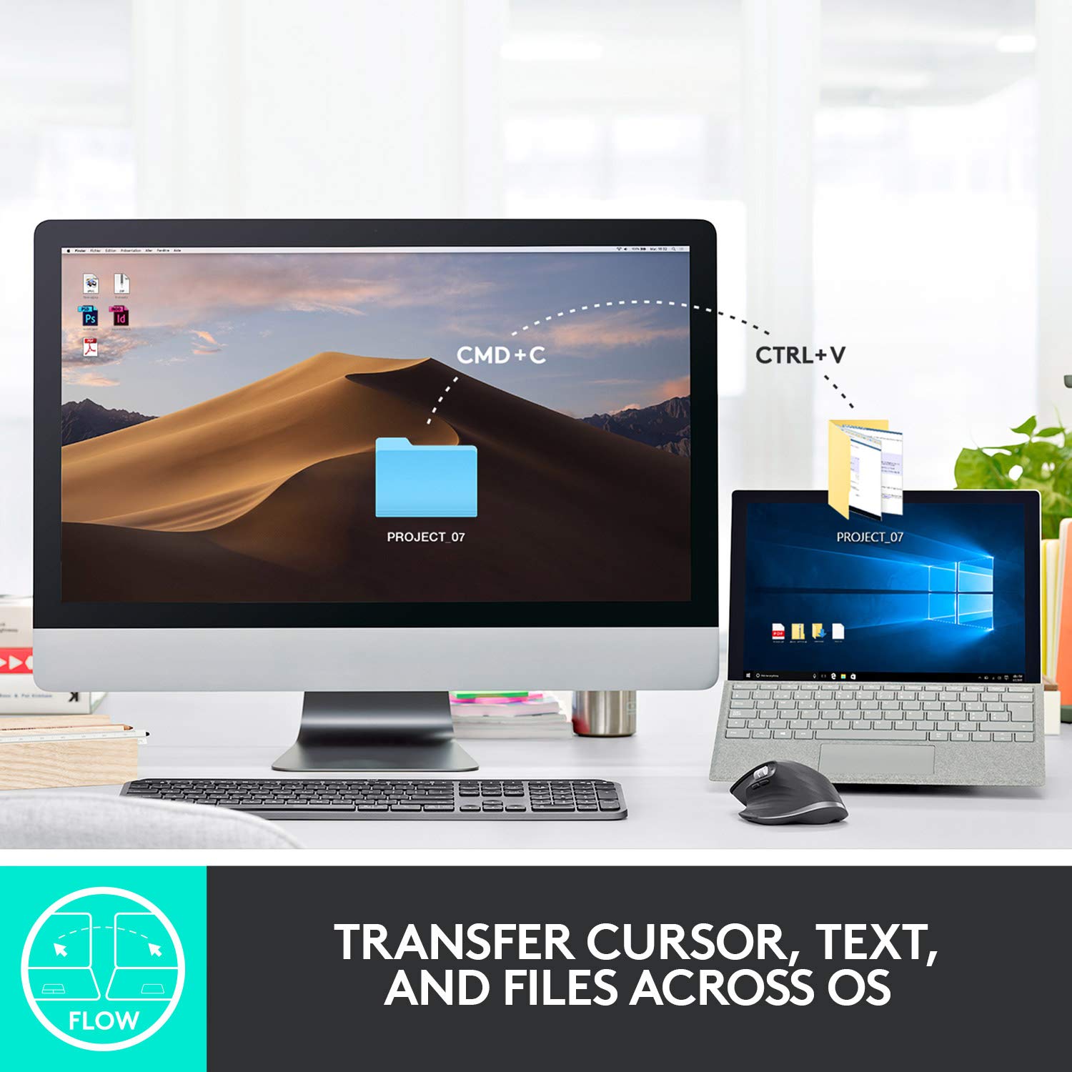 Logitech MX Master 3 Wireless Mouse - Ultrafast Scrolling, Use on Any Surface, Ergonomic, 4000 Dpi, USB-C, Bluetooth/USB, Apple Mac iPad OS, Microsoft PC Windows Linux - Image 4