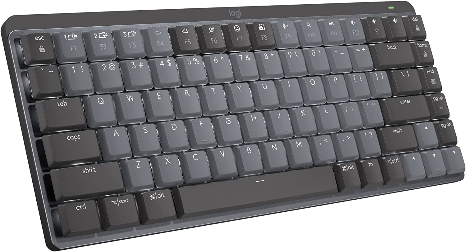 Logitech MX Mechanical Mini Wireless Illuminated Keyboard - Linear Switches, Backlit, Bluetooth, USB-C, macOS, Windows, Linux, iOS, Android, Metal - Graphite