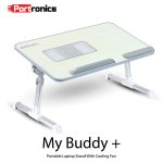 Portronics My Buddy Plus Portable Laptop Stand With Cooling Fan (Grey) - POR-704