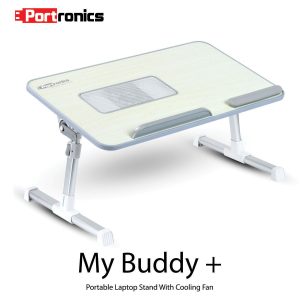 Portronics My Buddy Plus Portable Laptop Stand With Cooling Fan (Grey) - POR-704