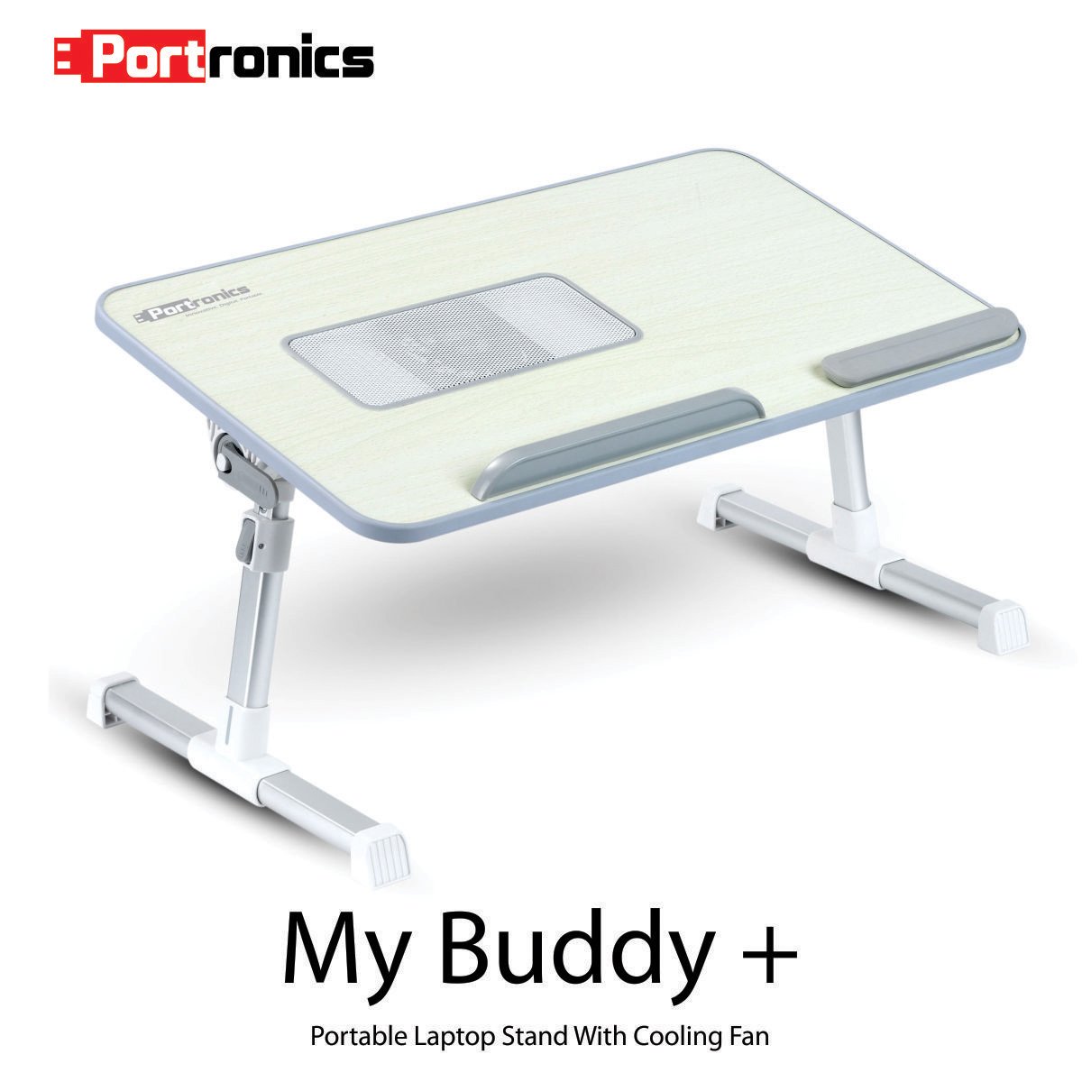Portronics My Buddy Plus Portable Laptop Stand With Cooling Fan (Grey) - POR-704