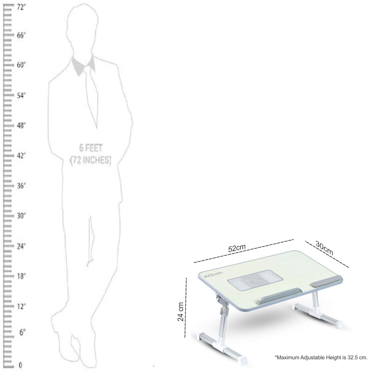 Portronics My Buddy Plus Portable Laptop Stand With Cooling Fan (Grey) - POR-704 - Image 5