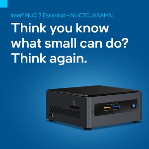 Intel NUC 7 Mini PC NUC7CJYSAMN with Windows 10 Home/ Celeron J4005 Processor/ Integrated Graphics/ 4GB DDR4 RAM/ 64GB Onboard Storage/ Wifi/ Bluetooth/ 7.1 Sound/ HDMI)
