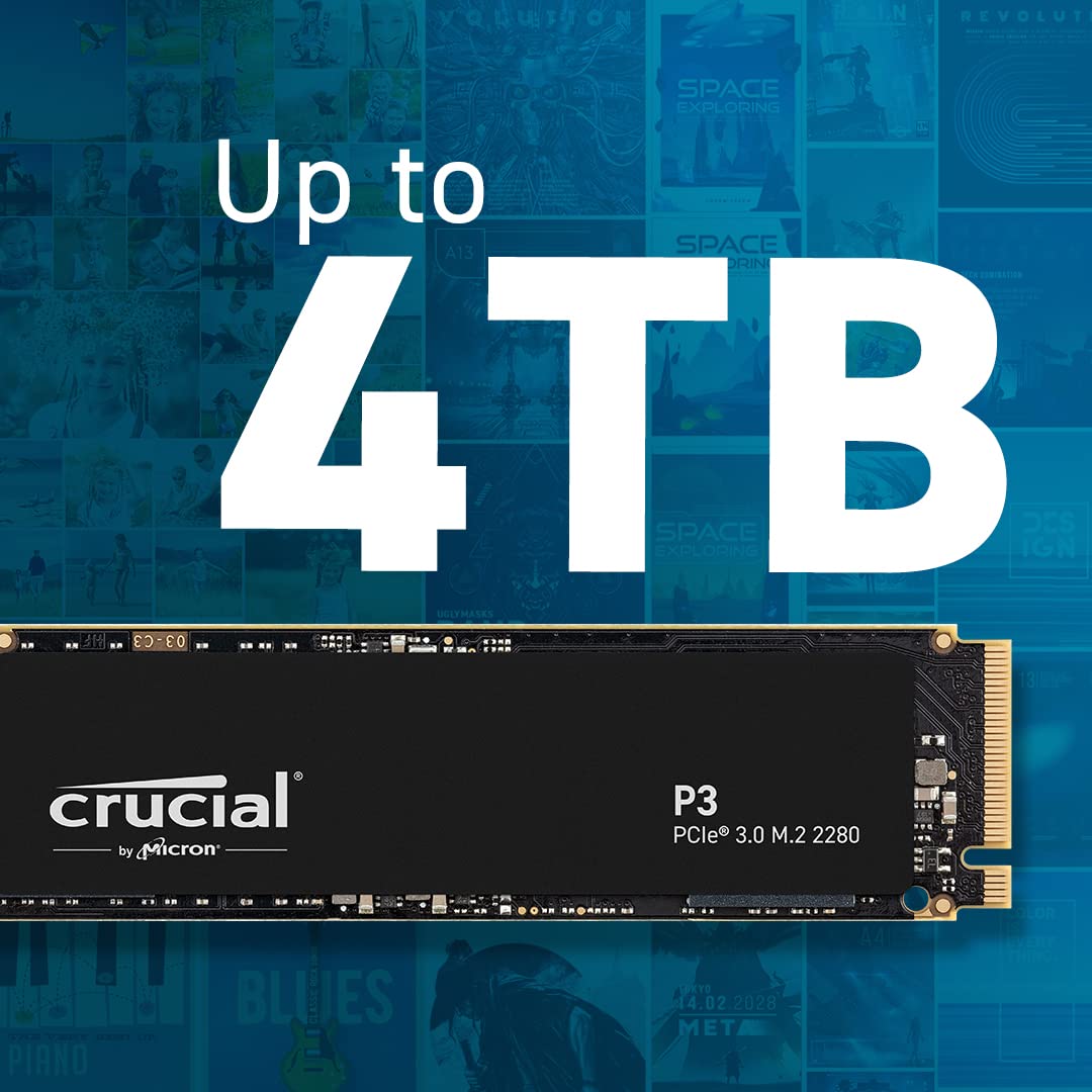 Crucial P3 1TB PCIe 3.0 3D NAND NVMe M.2 SSD (Up to 3500MB/s Read & 3000MB/s Write Speed) - CT1000P3SSD8 - Image 4