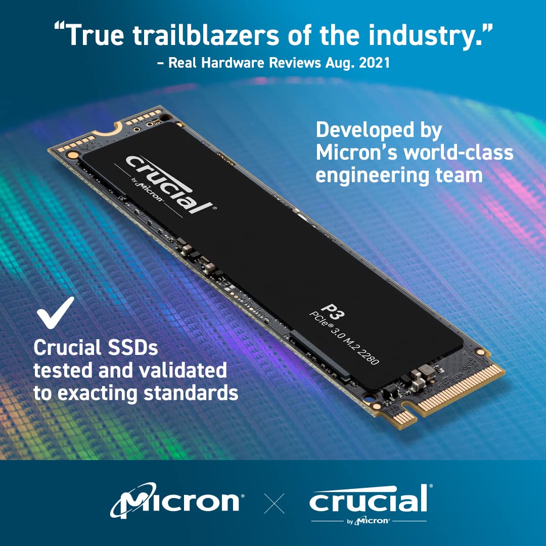 Crucial P3 1TB PCIe 3.0 3D NAND NVMe M.2 SSD (Up to 3500MB/s Read & 3000MB/s Write Speed) - CT1000P3SSD8 - Image 5