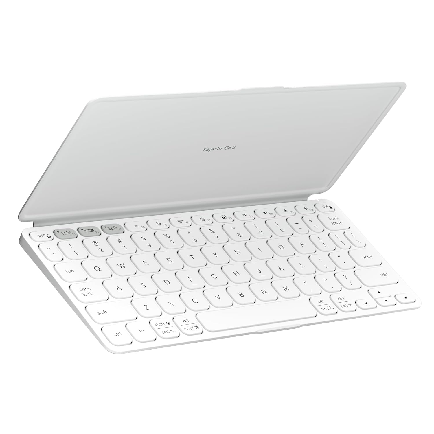 Logitech Keys-to-Go 2 Portable Bluetooth Keyboard for Tablet with Built-in Cover, Slim and Compact Wireless Keyboard for Windows, Android, Linux, iPad, iPhone, Mac, Apple TV - Pale Grey