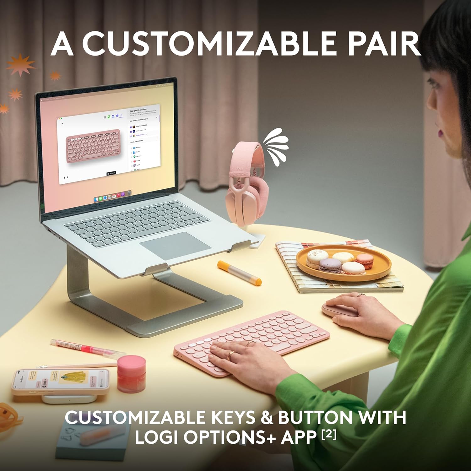 Logitech Pebble 2 Combo Wireless Keyboard and Mouse, Quiet and Portable, Customisable, Logi Bolt, Bluetooth, Easy-Switch for Windows, macOS, iPadOS, Chrome - Tonal Graphite - Image 4