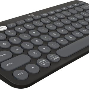 Logitech Pebble Keys 2 K380s, Multi-Device Bluetooth Wireless Keyboard with Customisable Shortcuts, Slim and Portable, Easy-Switch for Windows, macOS, iPadOS, Android, Chrome OS - Tonal Graphite