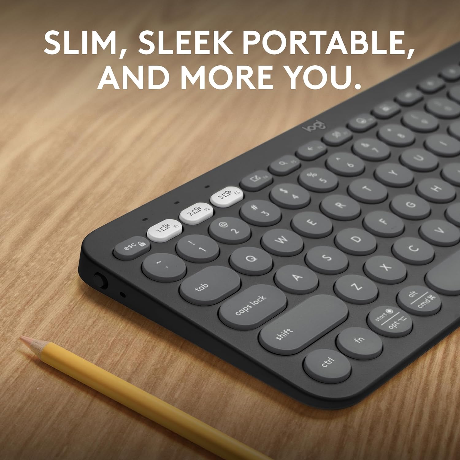 Logitech Pebble Keys 2 K380s, Multi-Device Bluetooth Wireless Keyboard with Customisable Shortcuts, Slim and Portable, Easy-Switch for Windows, macOS, iPadOS, Android, Chrome OS - Tonal Graphite - Image 2