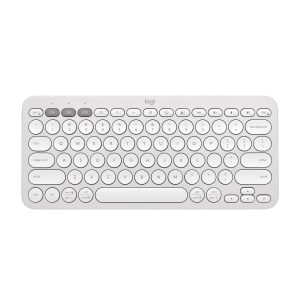 Logitech Pebble Keys 2 K380s, Multi-Device Bluetooth Wireless Keyboard with Customisable Shortcuts, Slim and Portable, Easy-Switch for Windows, macOS, iPadOS, Android, Chrome OS - Tonal White
