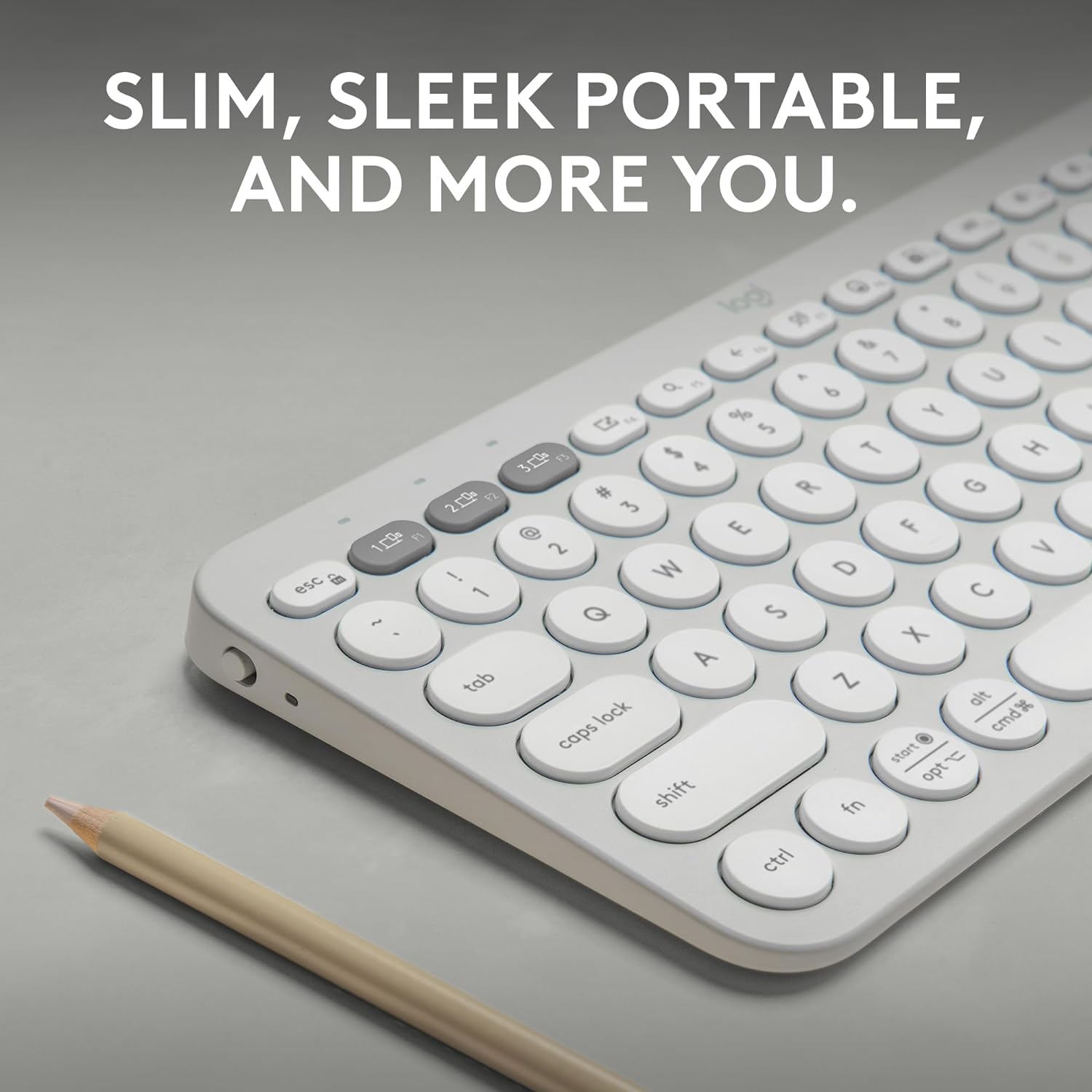 Logitech Pebble Keys 2 K380s, Multi-Device Bluetooth Wireless Keyboard with Customisable Shortcuts, Slim and Portable, Easy-Switch for Windows, macOS, iPadOS, Android, Chrome OS - Tonal White - Image 2