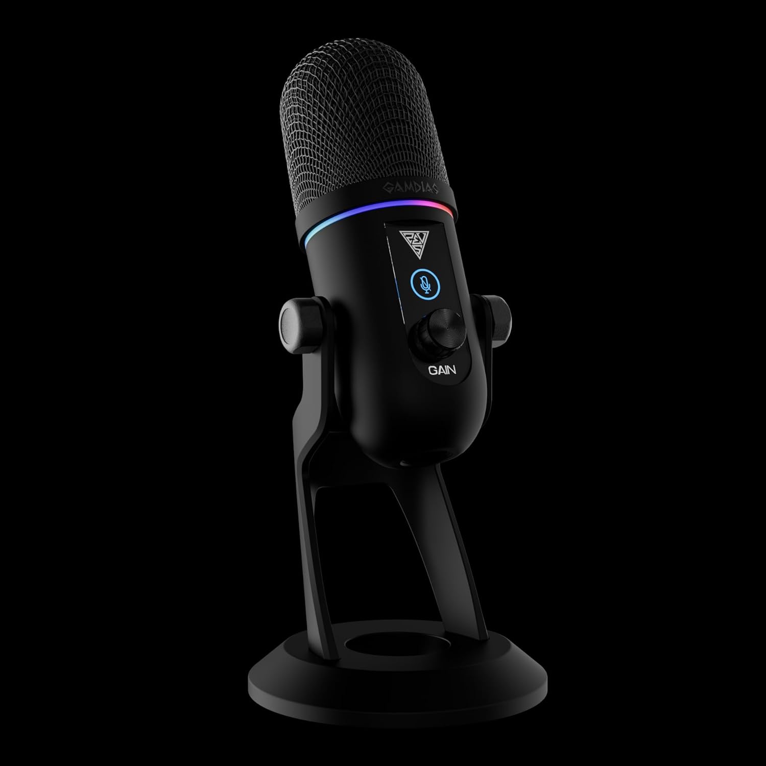 Gamdias Pheme M1 RGB Streaming Microphone/ ENC Support/ 12 Mode Multi-Colour RGB/ with Foldable and Adjustable Stand/ Supercardioid Mesh Pattern/ AMP Tuning/ 3.5mm Jack Connection - Image 3