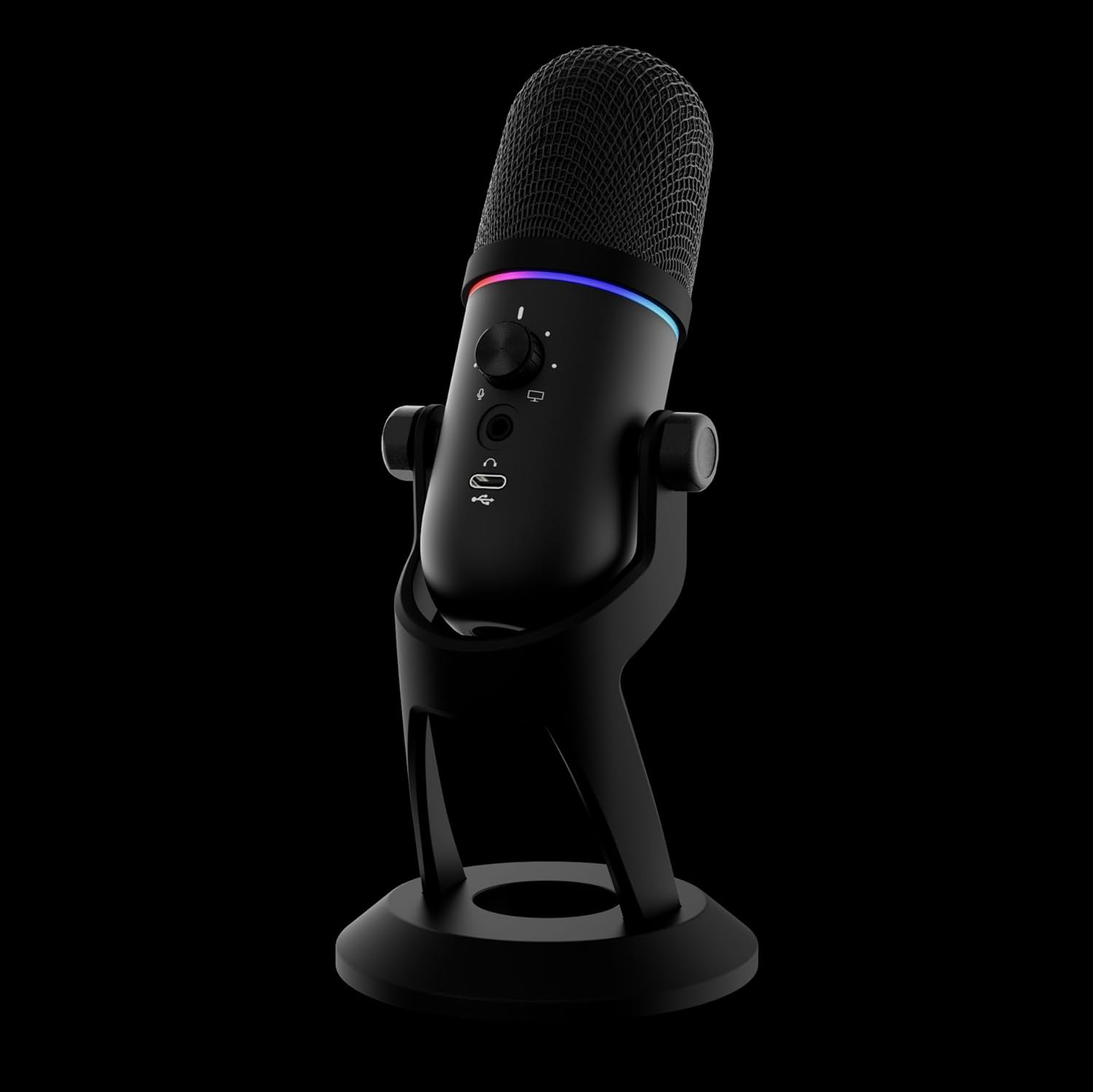 Gamdias Pheme M1 RGB Streaming Microphone/ ENC Support/ 12 Mode Multi-Colour RGB/ with Foldable and Adjustable Stand/ Supercardioid Mesh Pattern/ AMP Tuning/ 3.5mm Jack Connection - Image 4