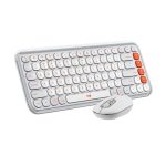 Logitech POP ICON Combo, Bluetooth Keyboard and Mouse Combo, Comfortable Typing, Programmable Keys and Buttons, Quiet clicks, Easy-Switch up to 3 Devices (Off White & Orange English)