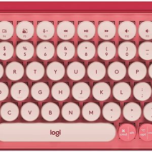Logitech POP Keys Mechanical Wireless Keyboard with Customizable Emoji Keys - Heartbreaker Rose