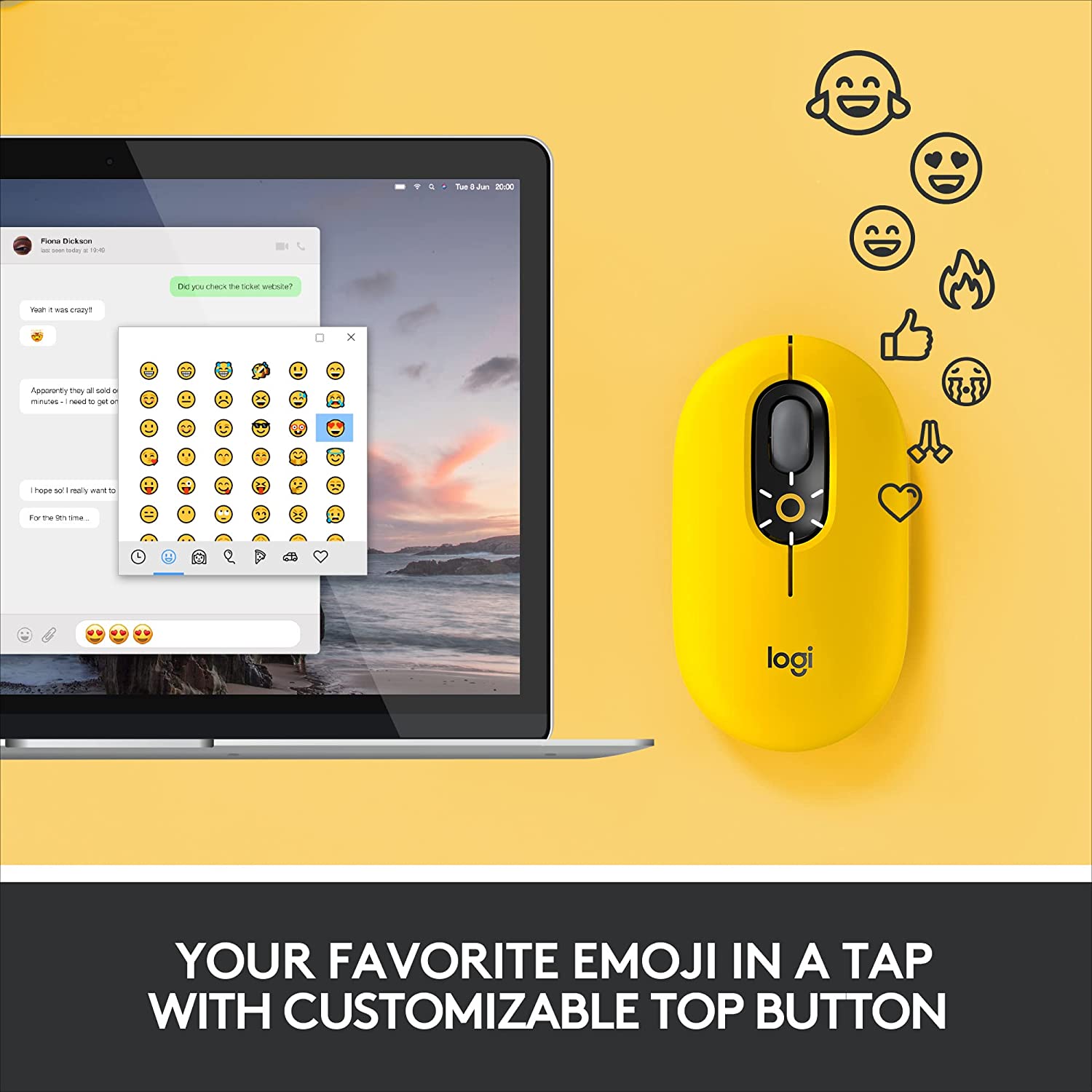 Logitech POP Wireless Mouse with Customizable Emojis - Blast - Image 3