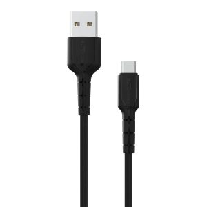 Portronics Konnect Star Type-C Cable for Charging/ Data Transfer/ 2.4A/ 1.2m Length - Black (POR-169)
