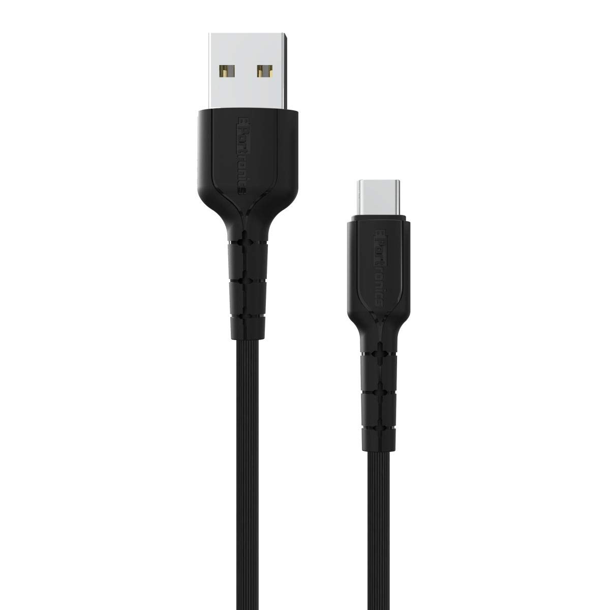 Portronics Konnect Star Type-C Cable for Charging/ Data Transfer/ 2.4A/ 1.2m Length - Black (POR-169)