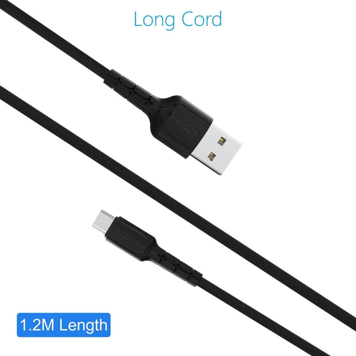 Portronics Konnect Star Type-C Cable for Charging/ Data Transfer/ 2.4A/ 1.2m Length - Black (POR-169) - Image 4