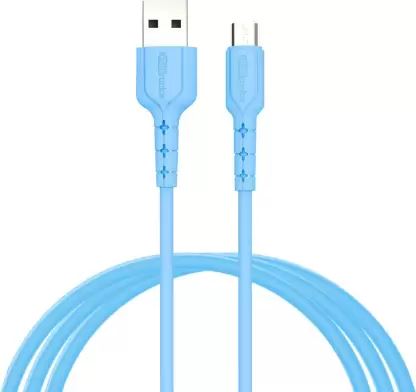 Portronics Konnect Star Micro USB Cable for Charging/ Data Transfer/ 2.4A/ 1.2m Length - Blue (POR-227)