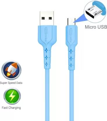 Portronics Konnect Star Micro USB Cable for Charging/ Data Transfer/ 2.4A/ 1.2m Length - Blue (POR-227) - Image 2