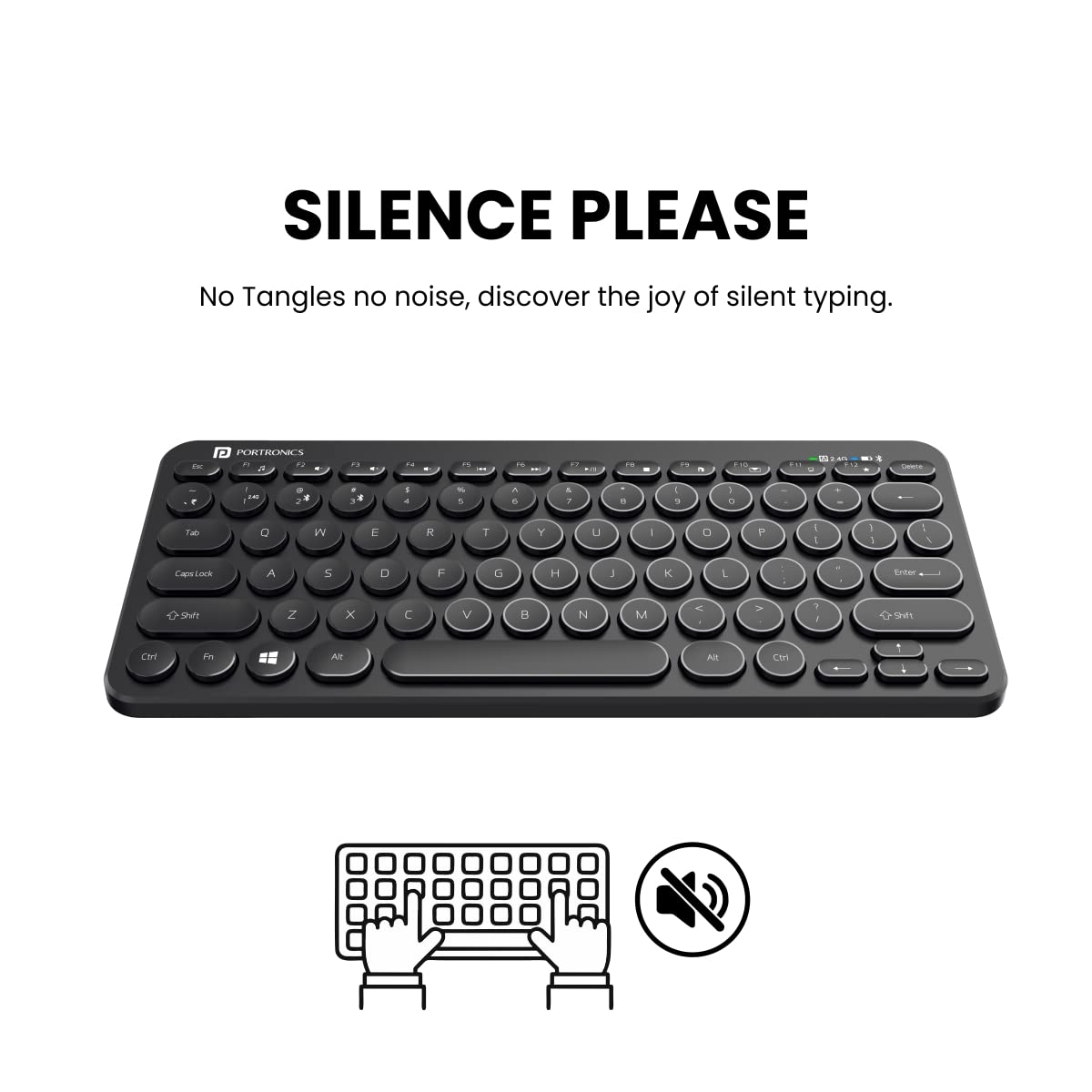 Portronics Bubble Multimedia Wireless Keyboard (Por-1677) - Image 3