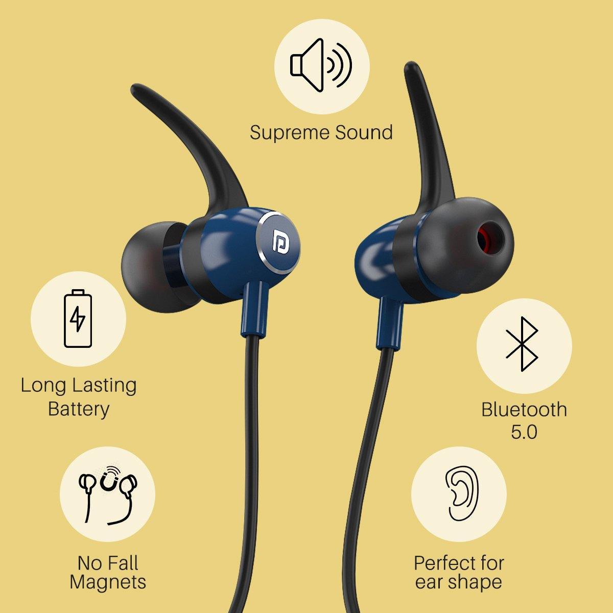 Portronics Harmonics 300 Wireless Sports Headset - Blue (POR-1182) - Image 3